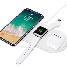 3 в 1 беспроводной зарядный коврик, беспроводная зарядная станция 9 Вт Qi Быстрый зарядный коврик, совместимый с AirPods Apple Watch Series 1 2 3