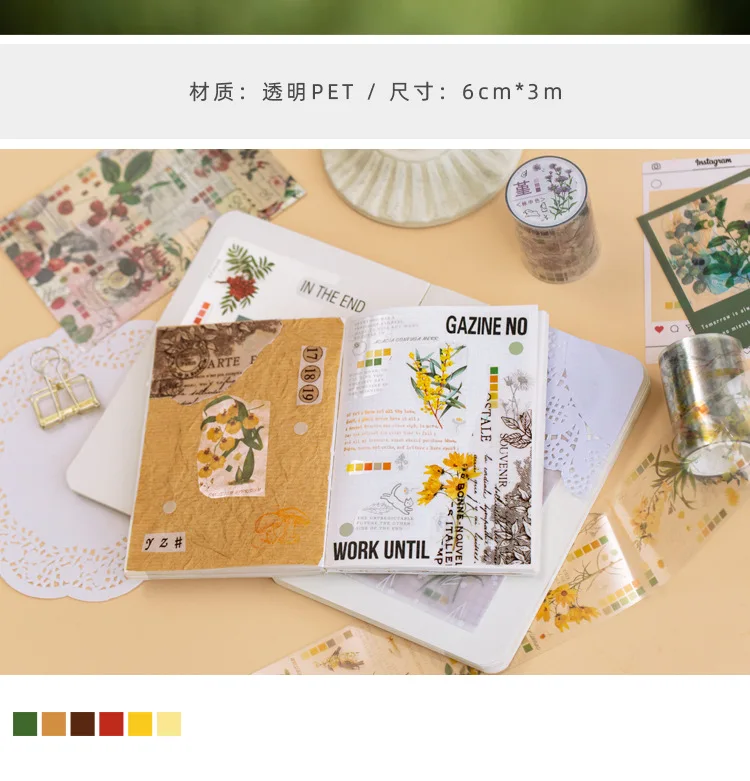 10 компл./1 лот клейкая лента из рисовой бумаги Цвет леса декоративный Клей Скрапбукинг DIY бумаги японские наклейки 3M