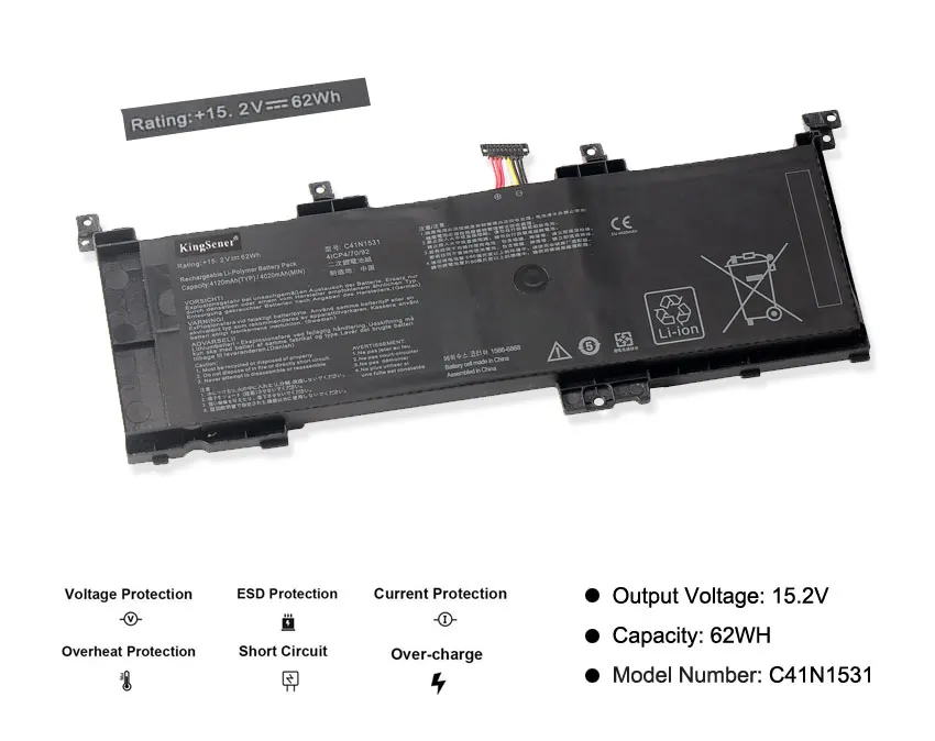 GL502VS, GL502VY, GL502VY-DS71, GL502VY-DS74, GL502VS-1A, RDG, 15.2V, 62Wh