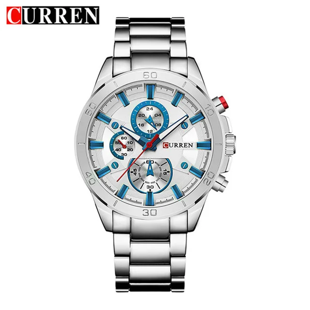 white white Curren Топ бренд класса люкс часы мужские relogio masculino кварцевые часы модные повседневные деловые мужские часы наручные часы Прямая - Цвет: white white
