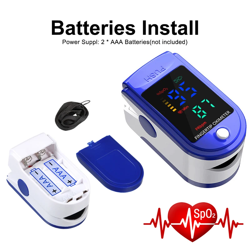 Medical Fingertip Pulse Oximeter Covid Essentials Oxymeters cb5feb1b7314637725a2e7: Black|Blue