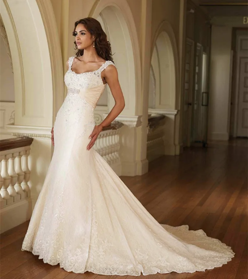 

Attractive Scoop Neck Lace Cap Sleeve Mermaid Sexy Backless Bridal gown Vestido De Noiva 2018 mother of the bride dresses