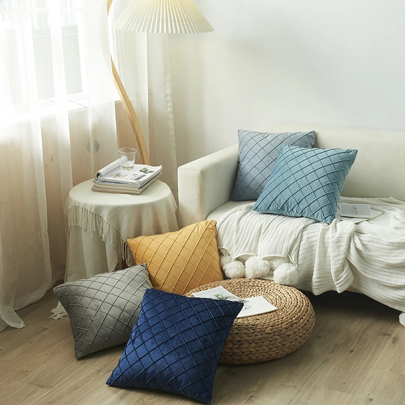 

Rhombus Pattern Pillowcase Decorative Sofa Cushion Case Bed Pillow Cover Home Decor Car Cushion Cover Cute Pillow Case 43*43cm