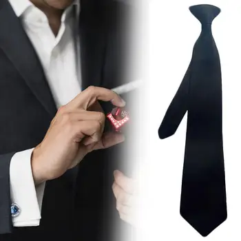 

Hot Security Guard Men Uniform Pre-Tied Clip Necktie for Wedding Funeral Meeting