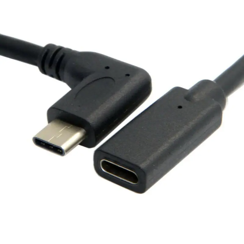 90 градусов под прямым углом USB C type C Мужской и Женский удлинитель для передачи данных USB-C кабель Реверсивный дизайн для разъема типа C