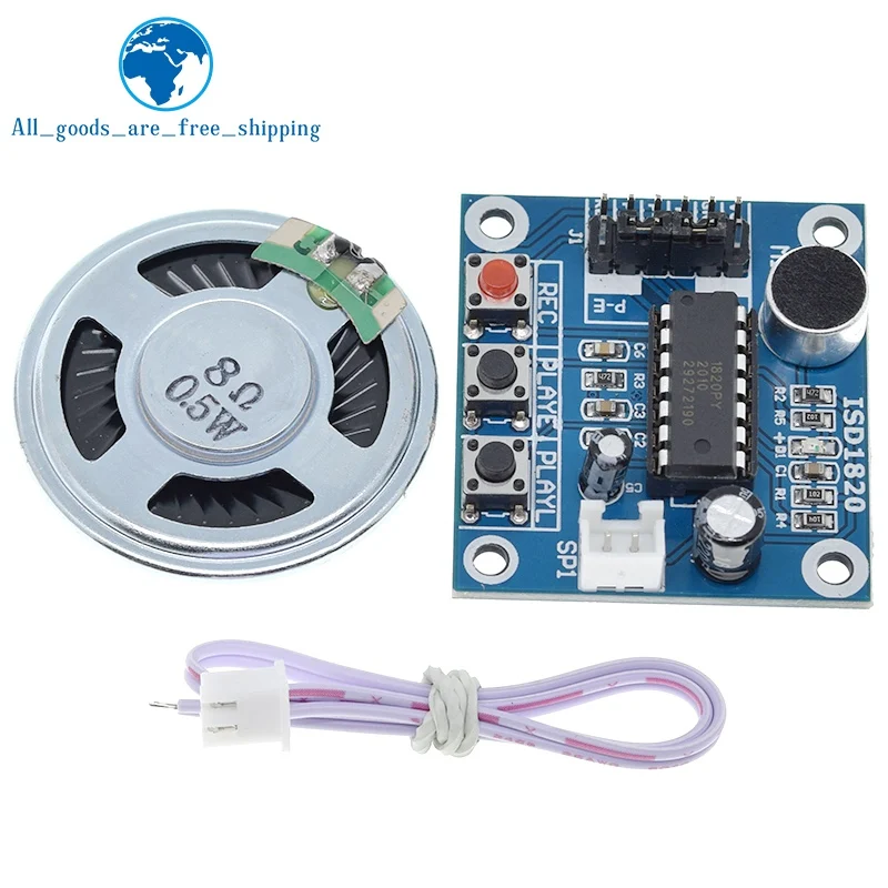 

TZT ISD1820 recording module voice module the voice board telediphone module board with Microphones + Loudspeaker