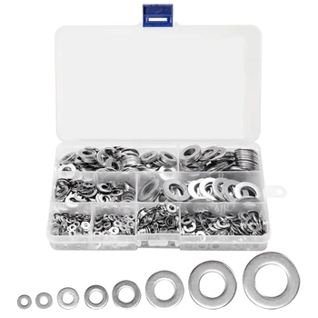 

1010Pcs Washer Set M2 M3 M4 M5 M6 M8 M10 M12 Stainless Steel Washer Flat Washers Ring Plain Washer Gaskets Assortment Kit