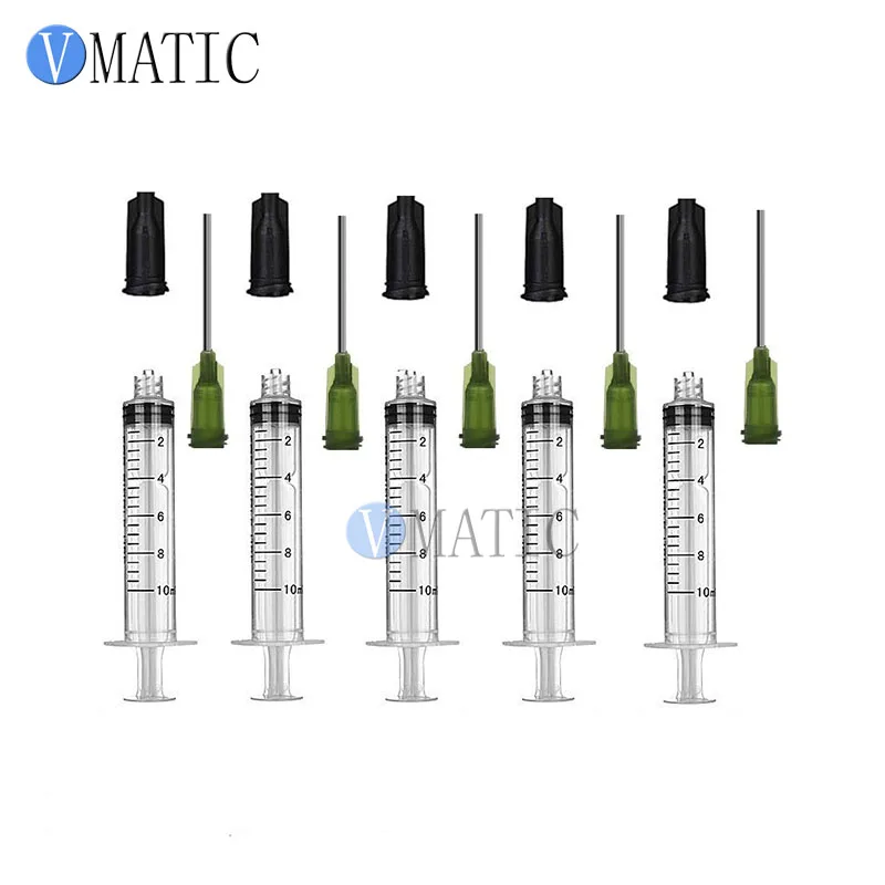 Jeringas con tapas y puntas de aguja dispensadoras, adhesivos