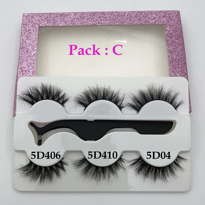 

Mikiwi 3Pairs with free tweezers 3d Mink Eyelashes Thick Full Strip 3D Mink Lashes Luxury Makeup Dramatic Lashes