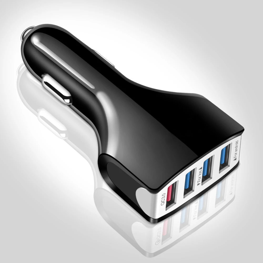 Suhach быстрое зарядное устройство 3,0 Автомобильное зарядное устройство адаптер 7A QC3.0 турбо Быстрая зарядка 4 USB Автомобильное зарядное устройство для мобильного телефона для iPhone Xiaomi