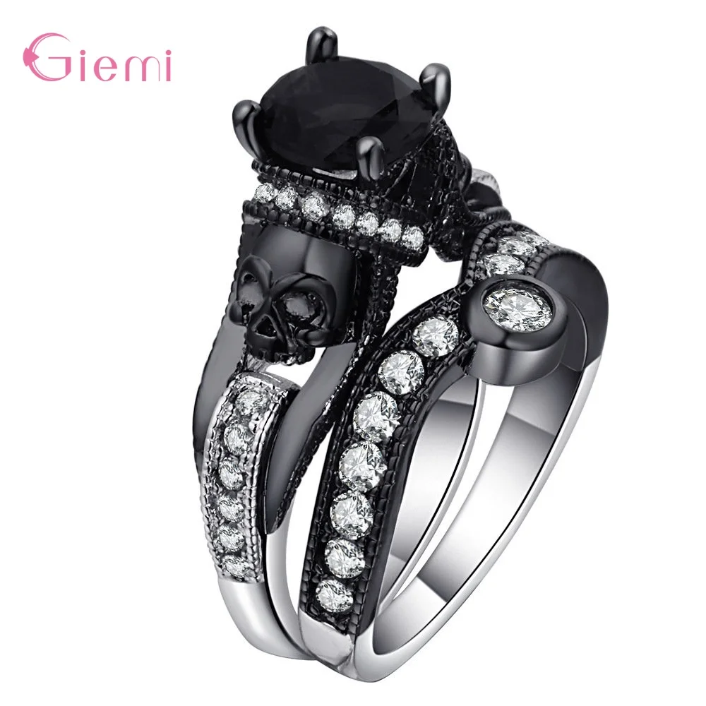Высокое качество готическое Ювелирное кольцо для женщин черный ретро череп дизайн день рождения Хэллоуин подарки 925 пробы серебряные ювелирные изделия - Цвет основного камня: Model 05