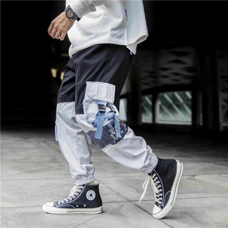 

Splice Color Pants Pocket Hip Hop 2019 New Men