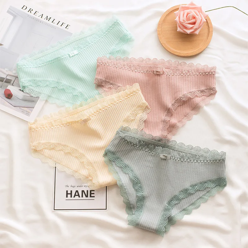 

4 Pcs/lot Fashion Sexy Panties Women Lingerie Cozy Briefs High Quality Cotton Low Waist Cute Women Underwear