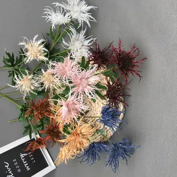 

New Style Imitation Flowers Eryngii Rime Grass High-End Wedding Green Vegetation Auditorium Decoration Household Furnishings Flo