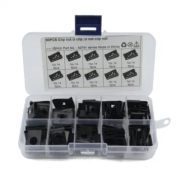 

60pcs U-shaped Reed Nut Clip Nut is Suitable for Car Vehicle Interior Decoration Board #10 Girds Fixment Tool