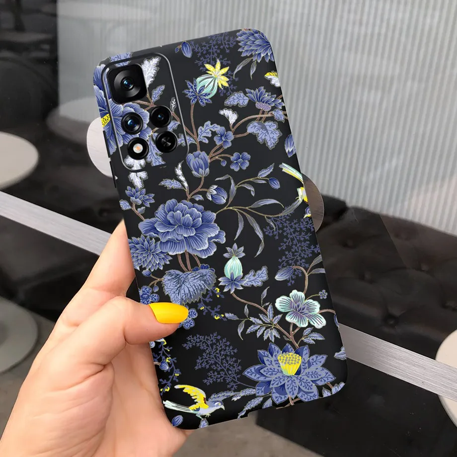 flip cases For Xiaomi Redmi Note 11 China Case 2021 6.6 inch Cute Girl Butterfly Flowers Back Cover For Redmi Note 11 Note11 Soft Silicone phone purse