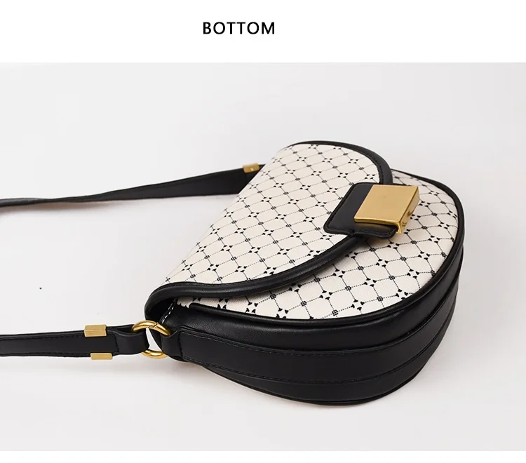 Fashion Geometric Printing Saddle Bag Women PU Leather Shoulder Messenger Bags Brand Design Luxury Handbags Girl Daily Purses Fashion Geometric Printing Saddle Bag Women PU Leather Shoulder Messenger Bags Brand Design Luxury Handbags Girl Daily Purses