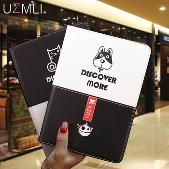 

For new iPad 9.7 pro air 10.5 11 10.2 air2 mini Lovely Cat & Dog Cartoon Smart Wake Leather Soft TPU Tablet Cover Cases + Gifts