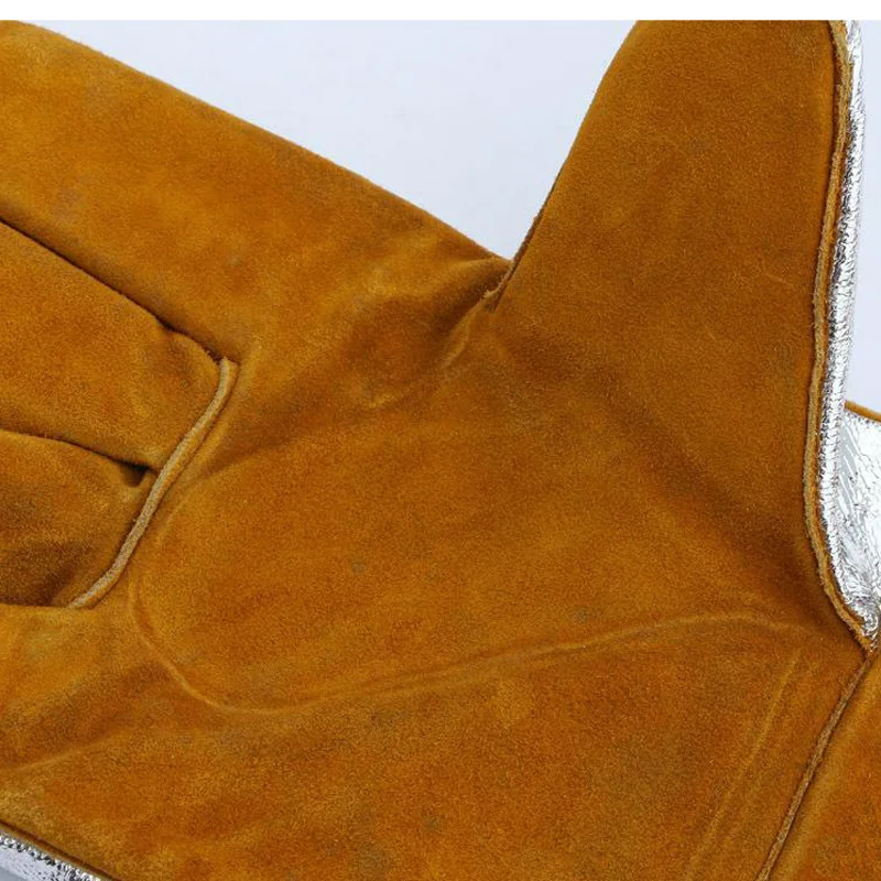 1 Pair of Aluminum foil high temperature resistant gloves thermal radiation Safety Work Gloves Men's Heat Insulation DST044