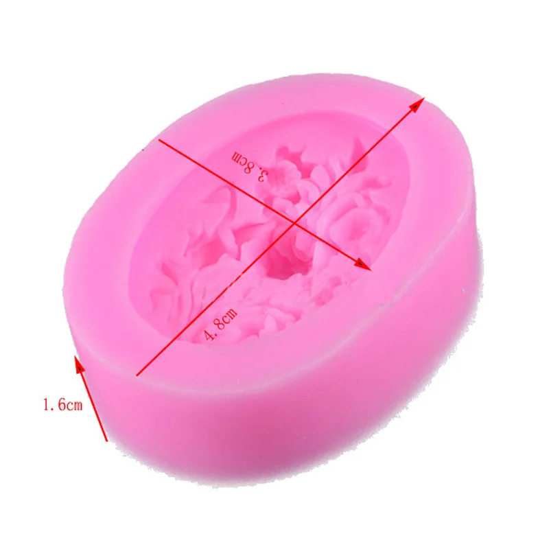 Silicone Mold Ellipse Carved Silica Gel Soap Mold DIY Square Cake Shape Soap Mold Production Consumable 3D Manual Decoration Tool
