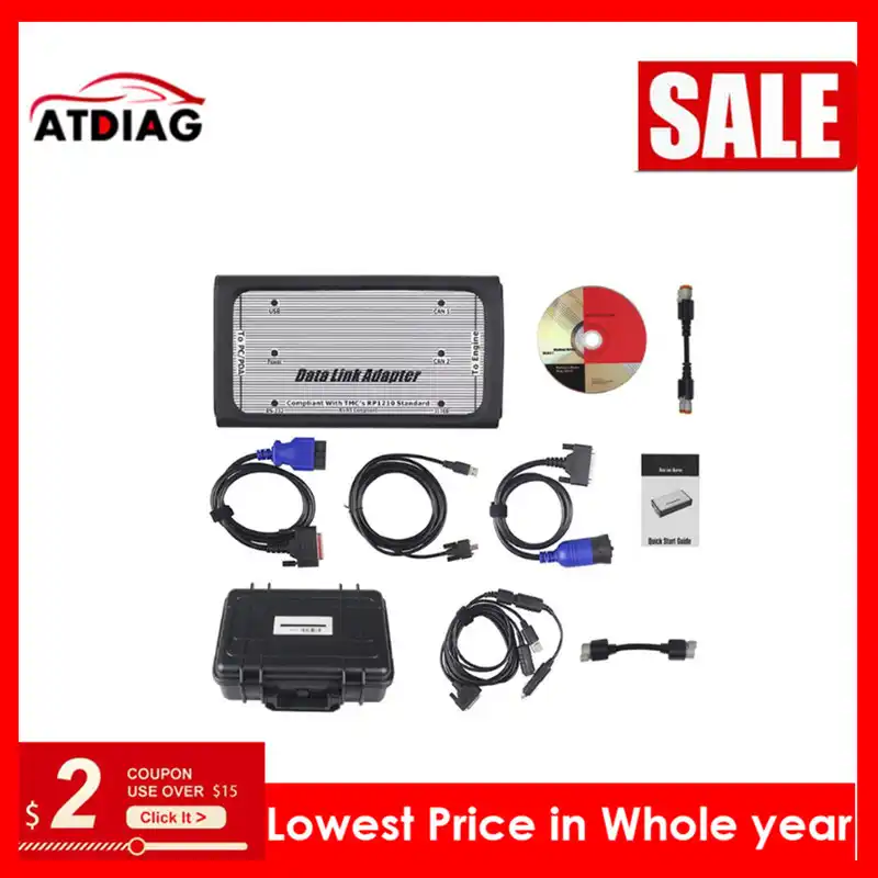 Quality INLINE 6 Data Link Diagnostic Tool Scanner Full 8 Cable Truck Interface