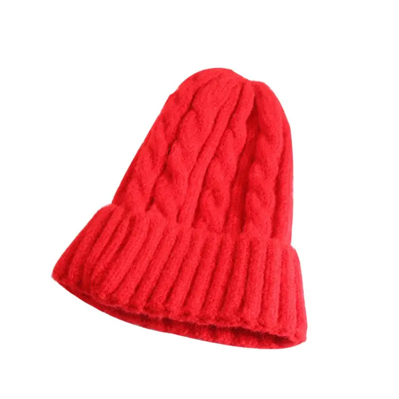 Женская шапка унисекс из смесового хлопка, однотонные теплые мягкие вязаные шапки в стиле хип-хоп, мужские зимние шапки, женские шапочки для девочек i - Цвет: EP0238DR