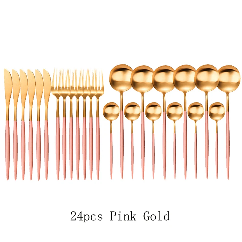 24pcs pink gold