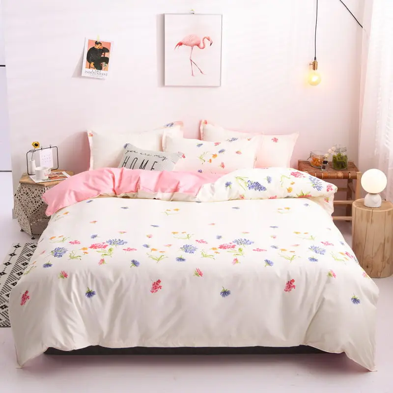 

4Pcs/Set Bedding Set Bed Textile Products 27 Style Bed Set Soft Print Home Cotton Bed Sheet Sheet Pillowcase & Duvet Cover