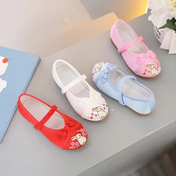 

New Style Children Cloth Shoes Girls Embroidered Shoes Baby Ancient Costume Chinese Clothing Shoe Antique Style Dance