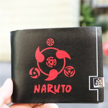 

Anime Naruto Akatsuki Sharingan Logo PU leather wallet Bi-fold ID Card Holder Purse