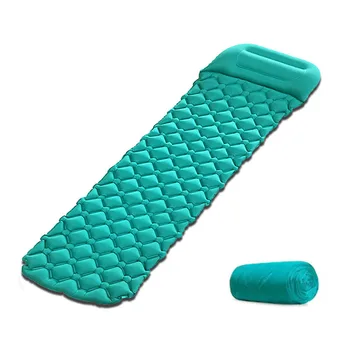 

Outdoor TPU Ultra-Light Inflatable Mattress Mattress Nylon Air Bed Camping Tent with Pillow Single Moisture-Proof Mat