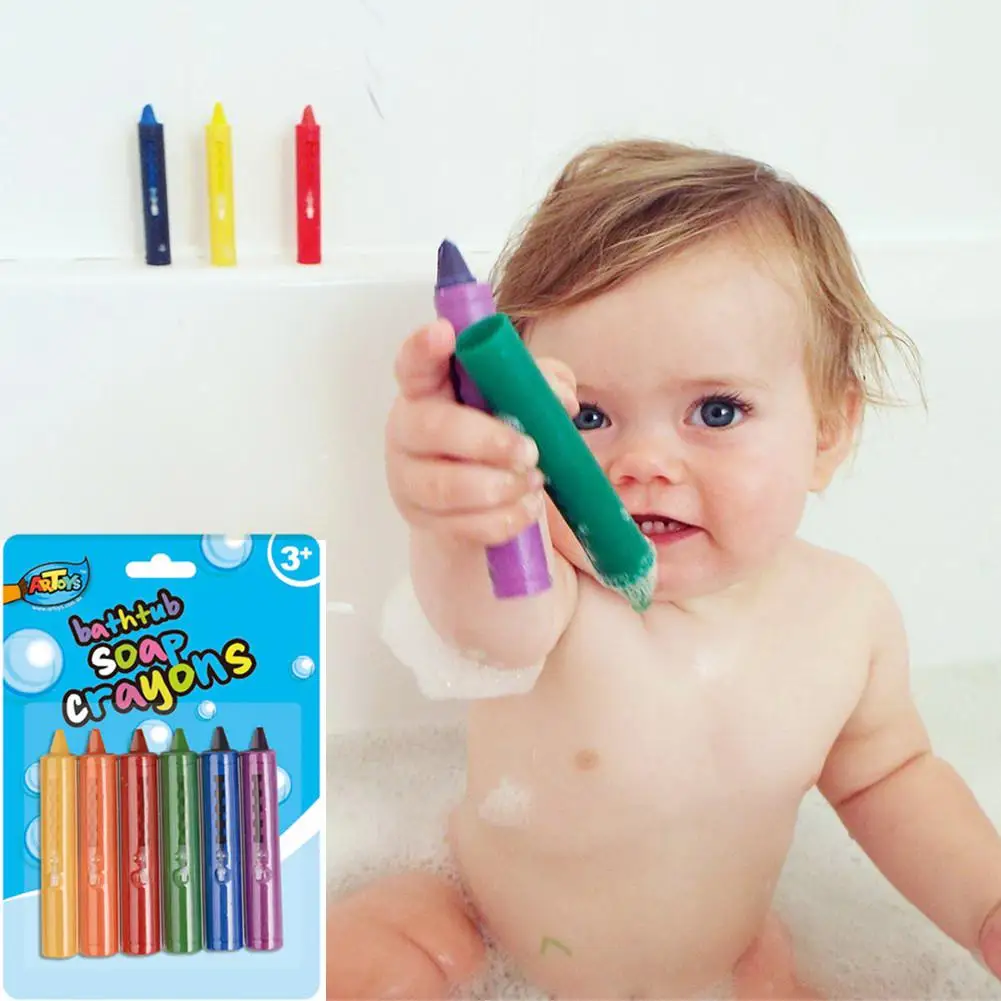 

GloryStar 6PCS/Set Baby Bathroom Crayons Washed Color Bath Toy