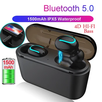 

Truely Wireless Bluetooth 5.0 Earbuds Super Bass TWS Bluetooth Headset Sports Stereo Earphones Headphone with Charging Case