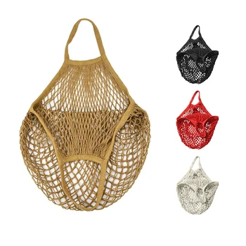 

Folding Supermarket Handbags Reusable Outdoor Cotton Blend Shopping Bag Eco Friendly Fruit Storage Solid Large Capacity Mesh Net