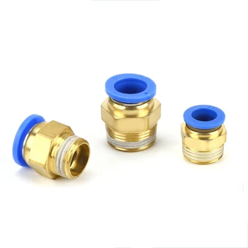 

1PC 1/4"1/8"3/8"1/2" BSP Male x Fit Tube OD 8/6/4/10mm Brass Pneumatic Air Hose Quick Connector Push In Coupler Water Gas Oil