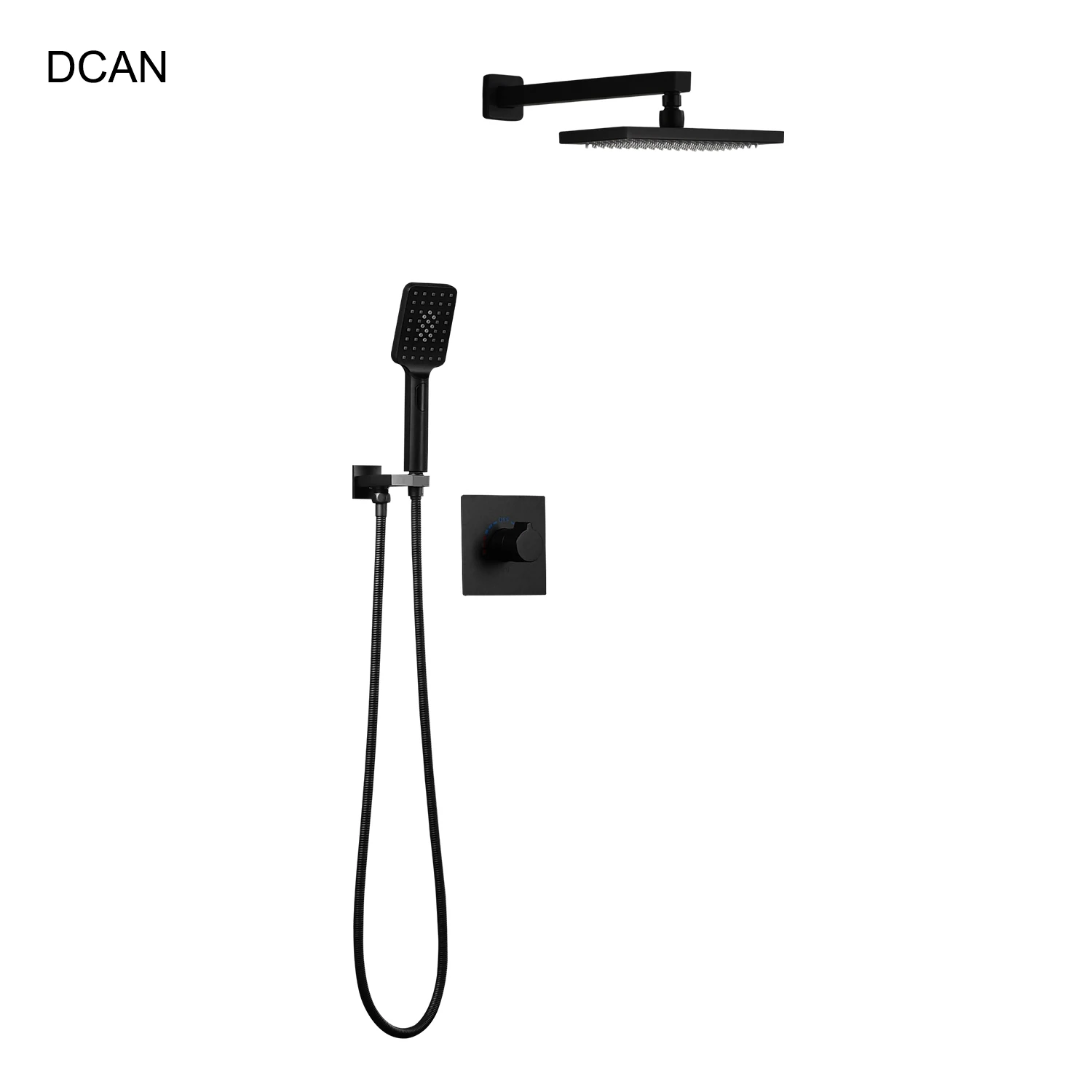 6X10-inch-no-led-6 DCAN 10 Inch LED shower set Black Wall-Mounted Embedded Shower System Water-Saving Bathtub And Box Shower Mixer - Цвет: 6X10-inch-no-led-6