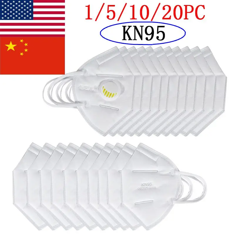 

20pcs Mouth Face Mask Dust Anti Infection KN95 Masks PM2.5 Anti-fog Protective Respirator Hypoallergenic Mask