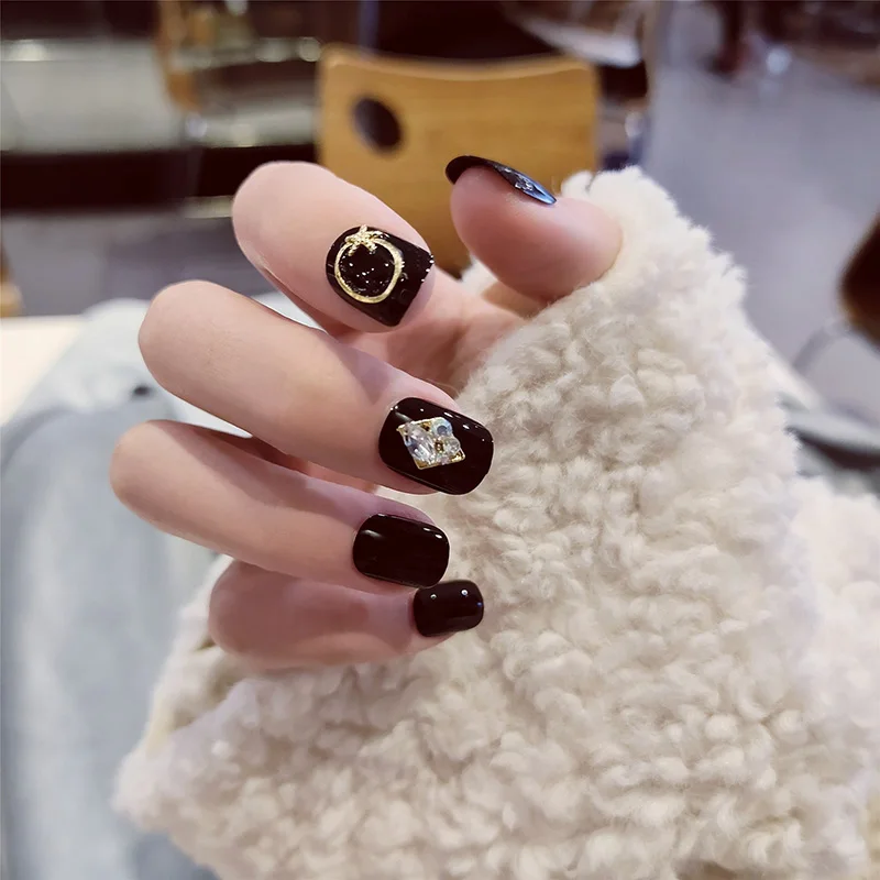 Накладные ногти для девочек с золотой фольгой 24 шт. | Красота и здоровье