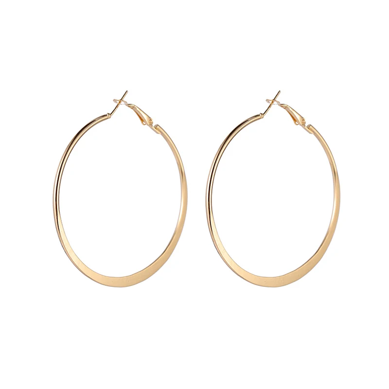 BLIJERY, 3 размера, трендовые большие серьги-кольца, геометрические круглые серьги для женщин, Brincos, Панк ювелирные изделия, подарок - Окраска металла: gold 55mm