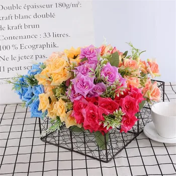 

7Pcs Fake Curling Rose (5 stems/bunch) 11.81" Length Simulation Roses for Wedding Home Decorative Artificial Flowers 6 Colors