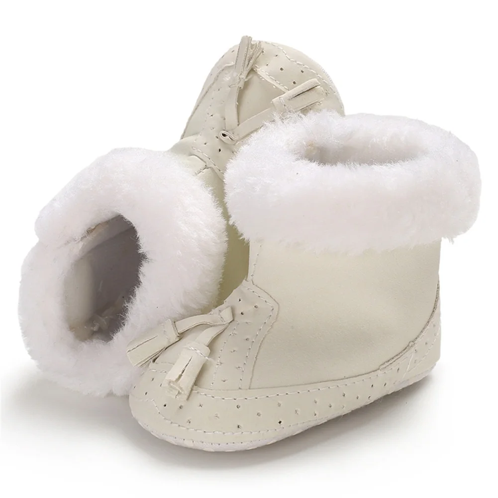 Pudcoco/модные ботинки для маленьких девочек с кисточками на мягкой подошве, детская обувь, Новорожденные, детские зимние теплые ботинки для малышей, красивый детский подарок