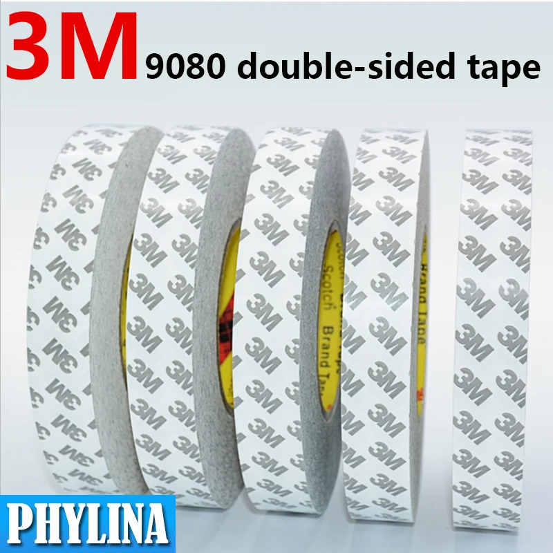 50 metros / lote cinta adhesiva de doble cara 3M 9080 cinta de tira de luz LED ultradelgada fuerte longitud pegajosa: 10 m 50 m ancho: 2/3/5/8 mm