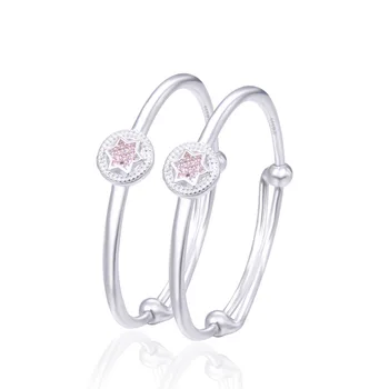 

MIQIAO Star Of David Baby Bracelet Girls 999 Children's Jewelry Sterling Silver Adjustable Anklet Ornament One-year-old Gift