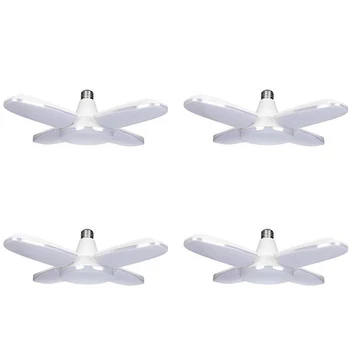 

4Pcs 60W E26 6000LM Deformable LED Garage Ceiling Lights 6500K Daylight White with 4 Adjustable Panels, Deformable LED Store Lig