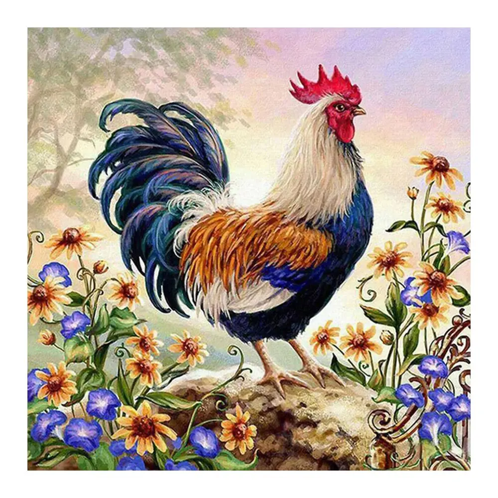 

Morning cock Diamond Painting Animal Round Full Drill Floral Nouveaute DIY Mosaic Embroidery 5D Cross Stitch home decor gifts