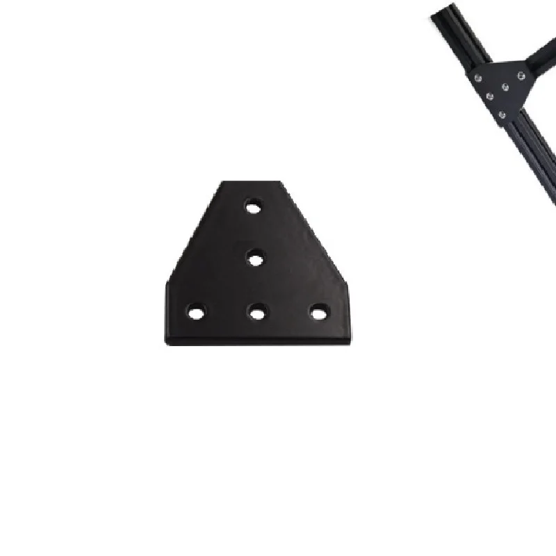 Black 5 Holes 90Degree Joint Board Plate Corner Angle Bracket Connection T Shape 3030 Aluminum Profile 3D Printer Frame