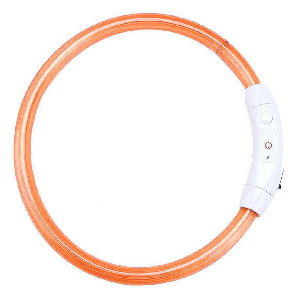 orange Горячая USB Перезаряжаемый светодиодный ошейник для собак и питомцев мигающий регулируемый безопасный светильник на шею TI99 - Цвет: orange