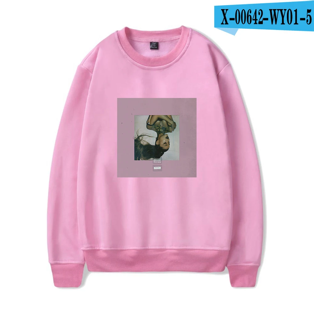 Pink Ariana Grande thank you next толстовка с круглым вырезом Повседневная унисекс модная с принтом более размера HighStreet Женская/Мужская толстовка большого размера - Цвет: Pink