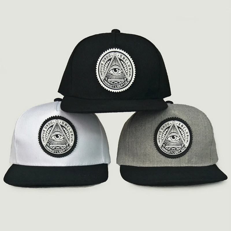 

High-grade Cotton 3D God's Eye Rubber Patch Hip Hop Cap Men and Women Fashion Casual Snapbacks Cap Baseball Cap Garros