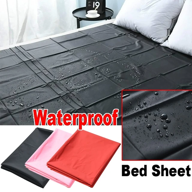 Red Vinyl Waterproof Bed Sheets, Queen Waterproof Massage Sheet with  Inflatable Pillow, Games Sheet 82.7″ x 67″, Waterproof Mattress Protector  for